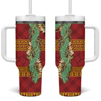 Hawai'i Paniolo Maile Twisted Lei Tumbler With Handle Hilo Royal Red