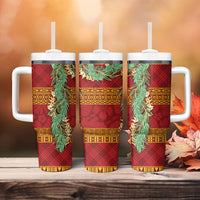 Hawai'i Paniolo Maile Twisted Lei Tumbler With Handle Hilo Royal Red