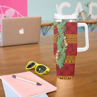 Hawai'i Paniolo Maile Twisted Lei Tumbler With Handle Hilo Royal Red