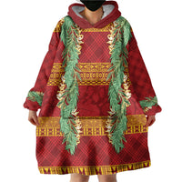 Hawai'i Paniolo Maile Twisted Lei Wearable Blanket Hoodie Hilo Royal Red