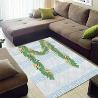 Hawai'i Paniolo Maile Twisted Lei Area Rug Winter White