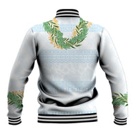 Hawai'i Paniolo Maile Twisted Lei Baseball Jacket Winter White