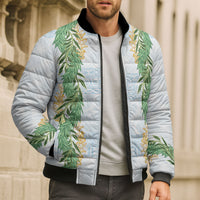 Hawai'i Paniolo Maile Twisted Lei Bomber Puffer Jacket Winter White