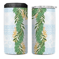 Hawai'i Paniolo Maile Twisted Lei 4 in 1 Can Cooler Tumbler Winter White