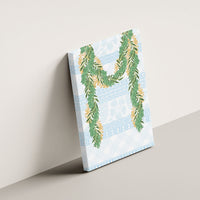 Hawai'i Paniolo Maile Twisted Lei Canvas Wall Art Winter White