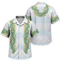 Hawai'i Paniolo Maile Twisted Lei Family Matching Off The Shoulder Long Sleeve Dress and Hawaiian Shirt Winter White