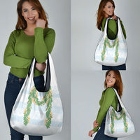 Hawai'i Paniolo Maile Twisted Lei Grocery Bag Winter White