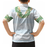 Hawai'i Paniolo Maile Twisted Lei Hawaiian Shirt Winter White