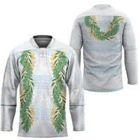 Hawai'i Paniolo Maile Twisted Lei Hockey Jersey Winter White LT7 - Polynesian Pride