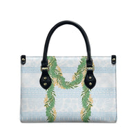 Hawai'i Paniolo Maile Twisted Lei Leather Bag Winter White