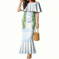 Hawai'i Paniolo Maile Twisted Lei Mermaid Dress Winter White
