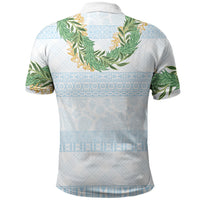 Hawai'i Paniolo Maile Twisted Lei Polo Shirt Winter White LT7 - Polynesian Pride