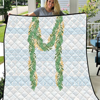 Hawai'i Paniolo Maile Twisted Lei Quilt Winter White
