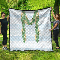 Hawai'i Paniolo Maile Twisted Lei Quilt Winter White