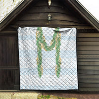 Hawai'i Paniolo Maile Twisted Lei Quilt Winter White