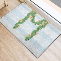 Hawai'i Paniolo Maile Twisted Lei Rubber Doormat Winter White