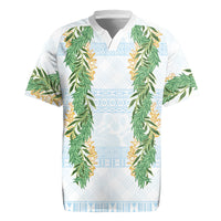 Hawai'i Paniolo Maile Twisted Lei Rugby Jersey Winter White