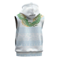 Hawai'i Paniolo Maile Twisted Lei Sleeveless Hoodie Winter White
