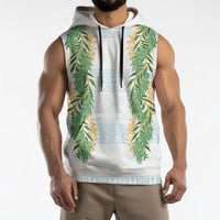 Hawai'i Paniolo Maile Twisted Lei Sleeveless Hoodie Winter White