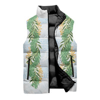 Hawai'i Paniolo Maile Twisted Lei Sleeveless Puffer Jacket Winter White