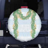 Hawai'i Paniolo Maile Twisted Lei Spare Tire Cover Winter White LT7 No hole White - Polynesian Pride
