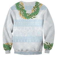 Hawai'i Paniolo Maile Twisted Lei Sweatshirt Winter White