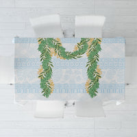 Hawai'i Paniolo Maile Twisted Lei Tablecloth Winter White