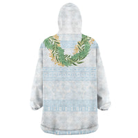 Hawai'i Paniolo Maile Twisted Lei Wearable Blanket Hoodie Winter White
