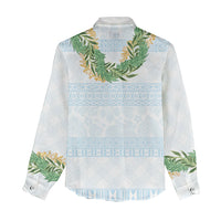 Hawai'i Paniolo Maile Twisted Lei Women Casual Shirt Winter White