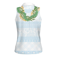 Hawai'i Paniolo Maile Twisted Lei Women Sleeveless Polo Shirt Winter White
