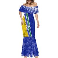 Personalised Fiji Natabua High School Mermaid Dress Kaviti Tapa Mix Colors Proud NHS LT7 - Polynesian Pride