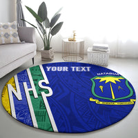 Personalised Fiji Natabua High School Round Carpet Kaviti Tapa Mix Colors Proud NHS LT7 - Polynesian Pride