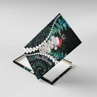 New Zealand Personalised Canvas Wall Art Meri Kirihimete Kowhaiwhai Mix Paua Shell - Emerald