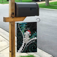 New Zealand Personalised Garden Flag Meri Kirihimete Kowhaiwhai Mix Paua Shell - Emerald