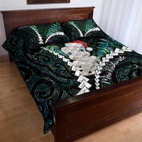 New Zealand Personalised Quilt Bed Set Meri Kirihimete Kowhaiwhai Mix Paua Shell - Emerald