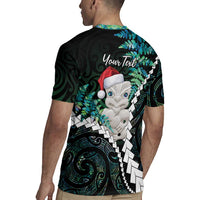 New Zealand Personalised Rugby Jersey Meri Kirihimete Kowhaiwhai Mix Paua Shell - Emerald