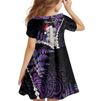New Zealand Personalised Family Matching Tank Maxi Dress and Hawaiian Shirt Meri Kirihimete Kowhaiwhai Mix Paua Shell - Amethys LT7 - Polynesian Pride