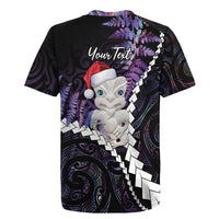 New Zealand Personalised Rugby Jersey Meri Kirihimete Kowhaiwhai Mix Paua Shell - Amethys