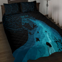 Polynesian Shark Quilt Bed Set Under The Waves LT7 - Polynesian Pride