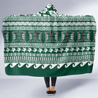 Hawaii Rainbow Warriors Christmas Hooded Blanket Kakau Motifs LT7 - Polynesian Pride