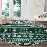 Hawaii Rainbow Warriors Christmas Round Carpet Kakau Motifs LT7 - Polynesian Pride