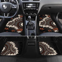 Bula Fiji Women's Day Car Mats Classic Masi Tapa LT7 Set 4pcs Brown - Polynesian Pride