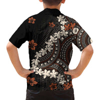 Bula Fiji Women's Day Family Matching Off The Shoulder Long Sleeve Dress and Hawaiian Shirt Classic Masi Tapa