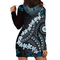 Bula Fiji Women's Day Hoodie Dress Indigo Masi Tapa