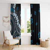 Bula Fiji Women's Day Window Curtain Indigo Masi Tapa