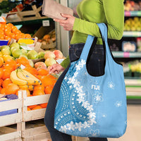 Bula Fiji Women's Day Grocery Bag Turquoise Masi Tapa LT7