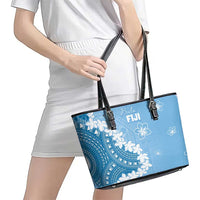 Bula Fiji Women's Day Leather Tote Bag Turquoise Masi Tapa LT7