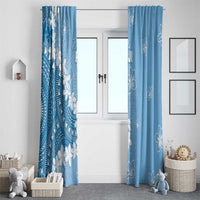 Bula Fiji Women's Day Window Curtain Turquoise Masi Tapa LT7