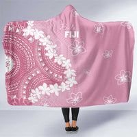 Bula Fiji Women's Day Hooded Blanket Pink Masi Tapa