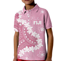 Bula Fiji Women's Day Kid Polo Shirt Pink Masi Tapa